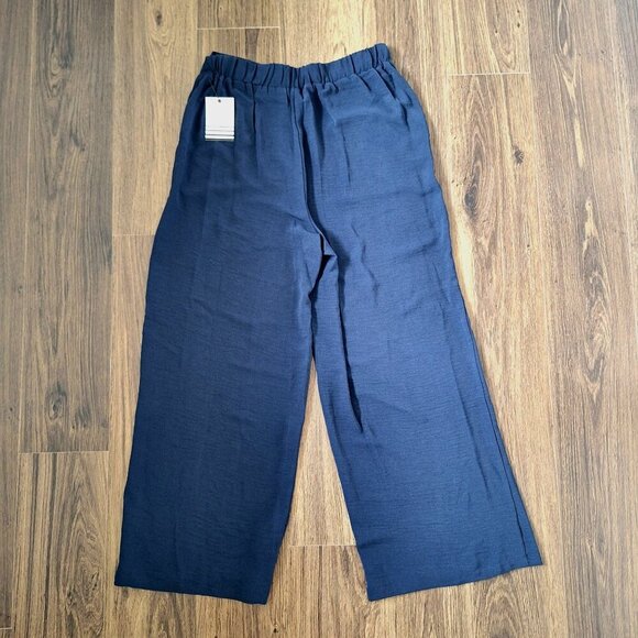 NWT Ophelia Roe Wide Leg Lightweight Textured Pants Size S/M Elastic Waist Pocke - Picture 7 of 8